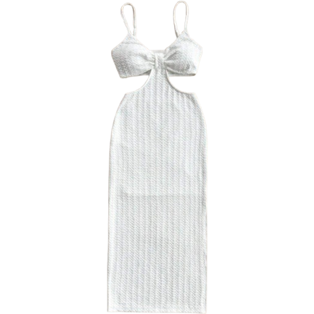 Soleia Vacation Casual Sexy Cutout Waist Camisole Textured Fabric
