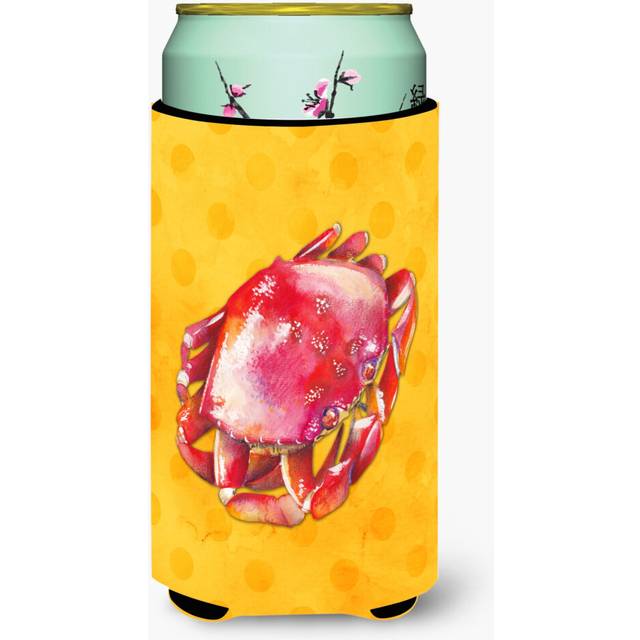 Caroline's Treasures Crab Yellow Polkadot Boy Beverage Insulator Hugger  Tall  Multicolor