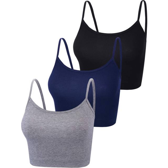 3 Pcs crop camisole Top Spaghetti Strap Tank Sleeveless crop Tank Top
