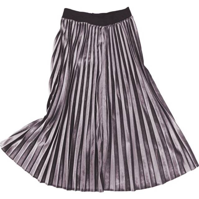 (Light Purple, 9XL) Spring And Autumn Miyake Pleated Solid Color Pleated Skirt Temperament Medium-length Elastic Waist Skirt Loose And Larger Size