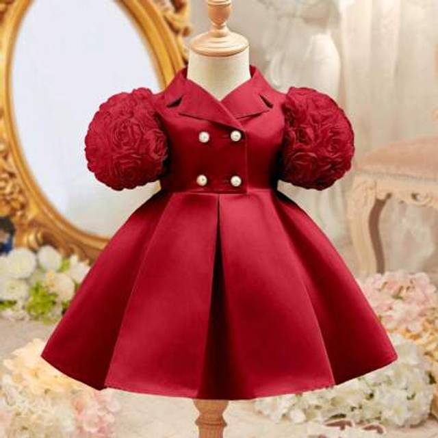 SHEIN Babygirl Elegant Floral Mesh And Satin Patchwork Summer Dress