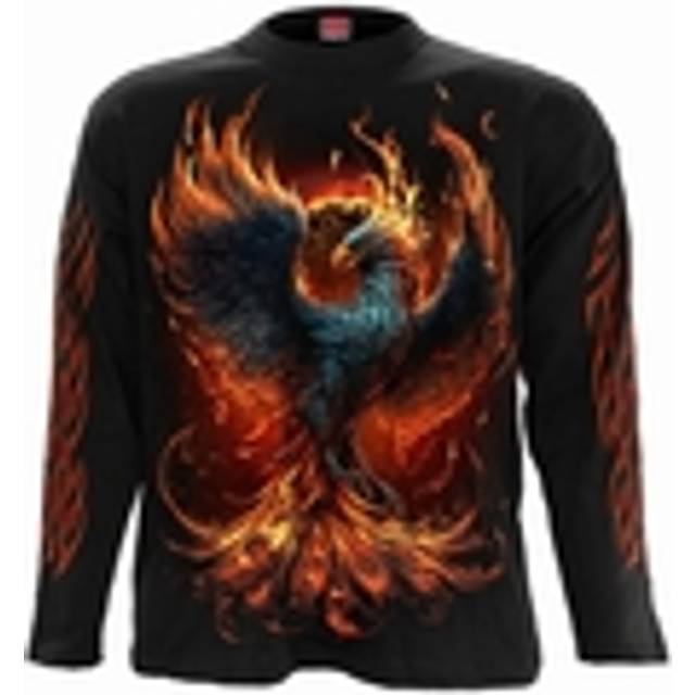 (L, Black) Spiral Direct Unisex Adult Ashes Reborn Back Print Long-Sleeved T-Shirt