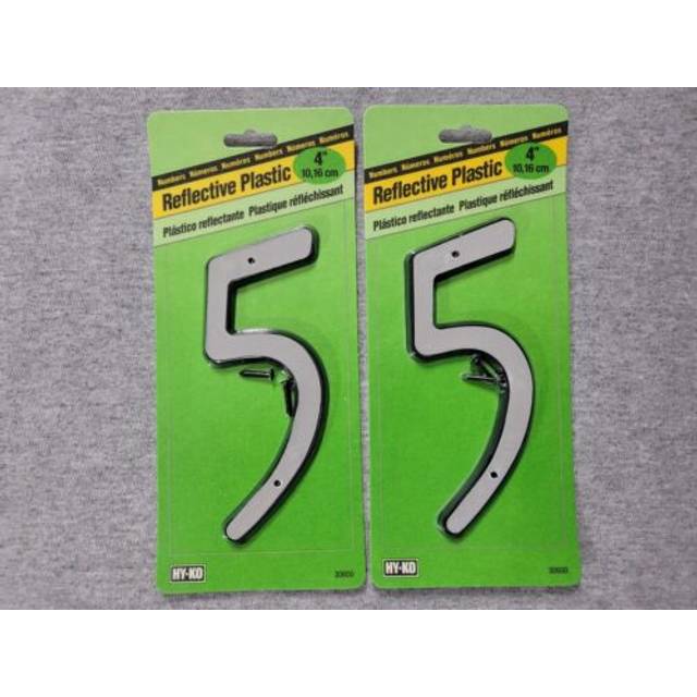 Hy-Ko Products 30605 4'' Reflective Plastic Number Five (5)