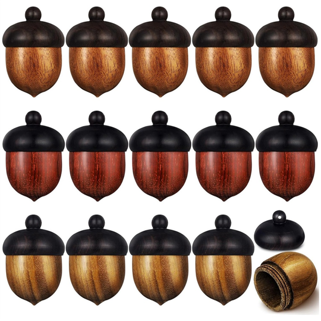 15 Pcs Miniature Wood Charms Detachable Wooden Pendant