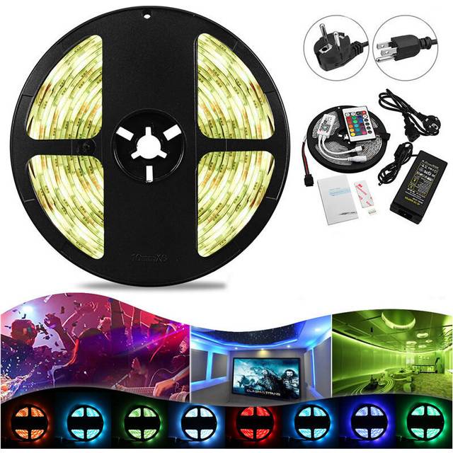 (EU Plug) 5M 48W SMD5050 RGBW Waterproof Smart Wifi Alexa Google APP Control LED Strip Lights EU US Plug DC12V Christmas Decorations Clearance Christm