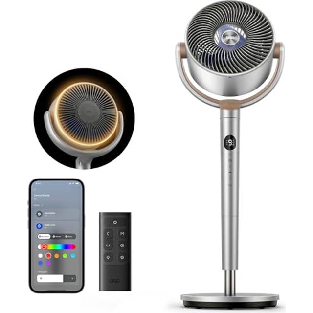 Dreo 40 Inch Smart Standing Fan, 23dB Silent Pedestal fans for Bedroom, 120+120 Oscillating Quiet Cooling Fan