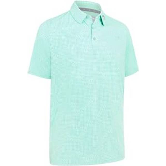 Callaway Warped Gingham Print Polo Shirt - Neptune Green Neptune Green / XL