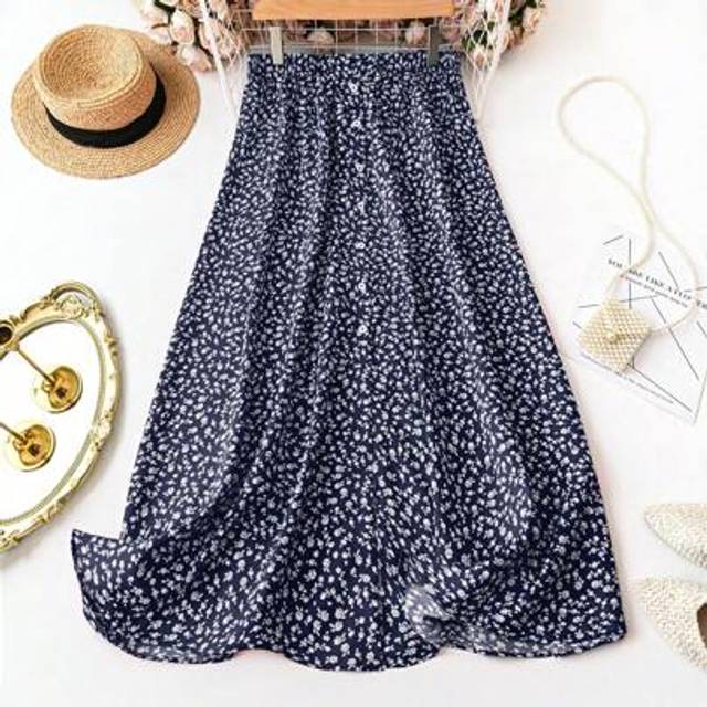 Breezaya Plus Size Vacation Leisure Front Button Floral Print Skirt For New Year Clothes Maxi Women Outfit