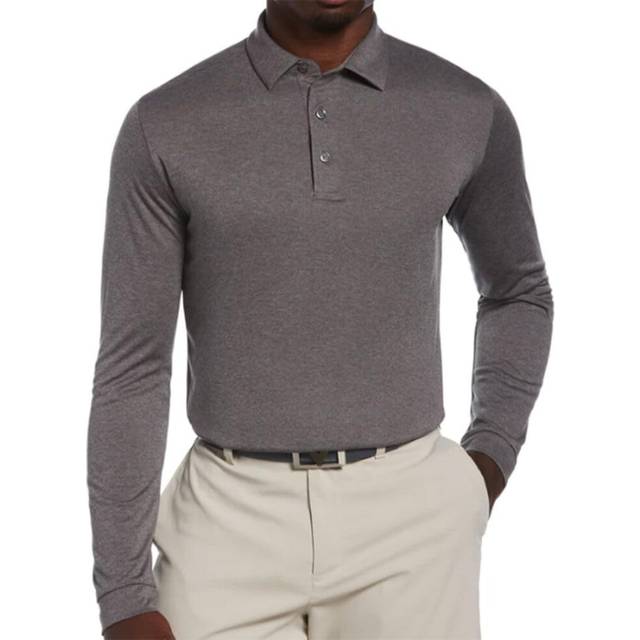 Callaway Mens Swing Tech Essential Long Sleeve Golf Polo Shirt  Quiet Shade Heather  3X Large Tall