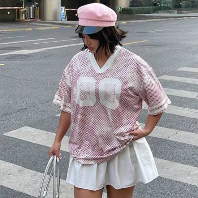 Plus Size Dam V-ringad Kortärmad T-shirt med tryck, vardagskläder - Babyrosa (0XL,1XL,2XL,3XL,4XL)