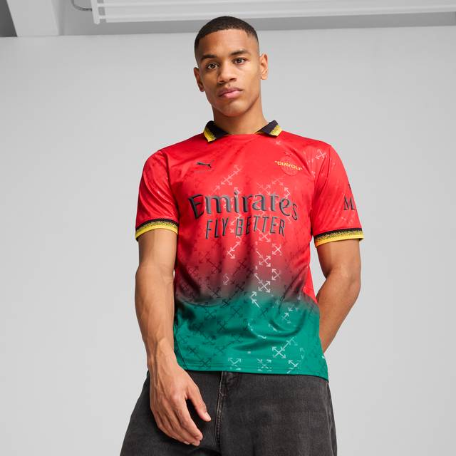Men's Puma AC MILAN x OFF-WHITEâ¢ Replica Jersey, Red, Size XL, Clothing