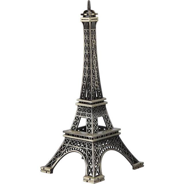 Bronze Tone Paris Eiffel Tower Figurine Statue Vintage Alloy Model Decor