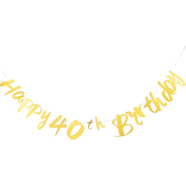 40th Birthday Hanging Banner Ceiling Decor for Anniversary Celebration Women's Decorations