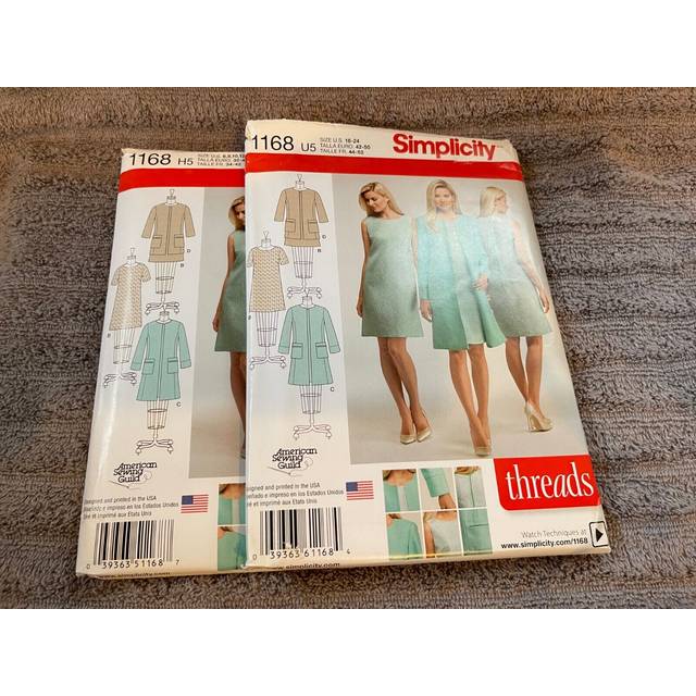 Simplicity 1168 Womens Dress and Coat or Jacket Sewing Pattern  Sizes 614