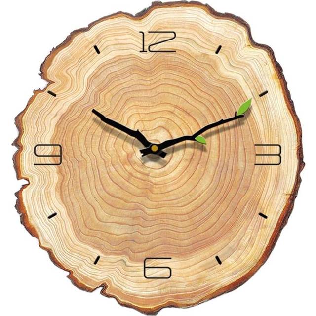 Rustic Wooden Wall Clock Vintage Clock Round Wooden Clock for Living Room