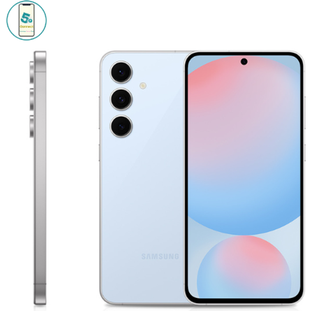Samsung Galaxy S24 FE Dual SIM (128GB Blue) at Â£20 on Pay Monthly 200GB (36 Month contract) with Unlimited mins & texts; 200GB of 5G data. Â£38.03 a month.