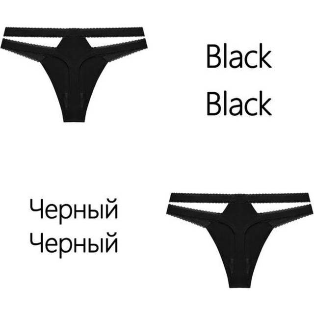 (as the picture, S) Finetoo 2pcs New Seamless Lace Wave G-string Thongs Sexy Double Strip Waistband Female Panties Low Waist Lady Intimates Lingerie