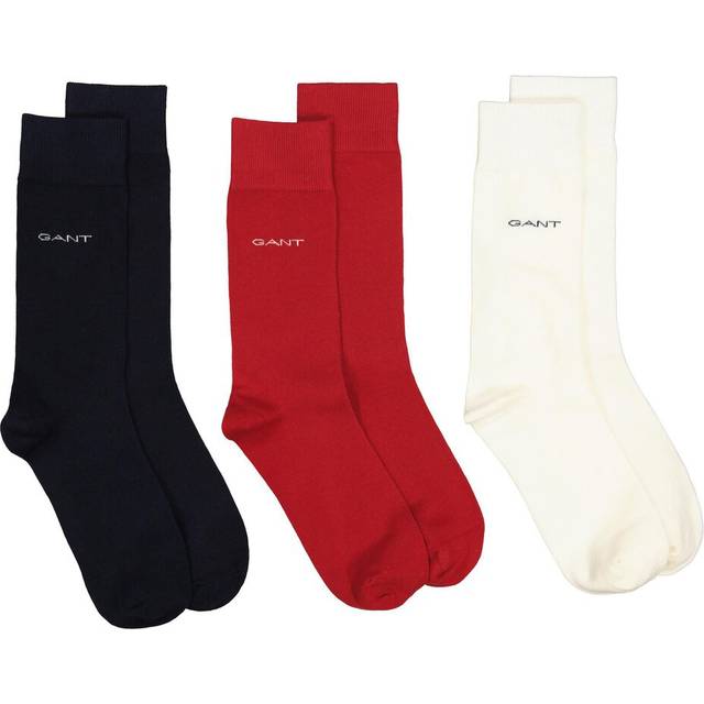Red/Navy Soft Cotton Socks 3-Pack - Cream (43/45)