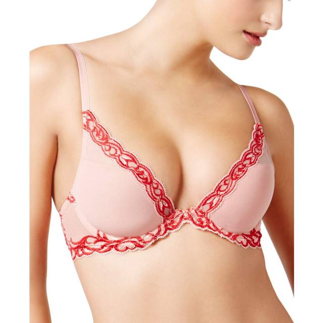 Natori Women's Feathers Contour Plunge Bra  Rose Blush/Lollipop  32DDD