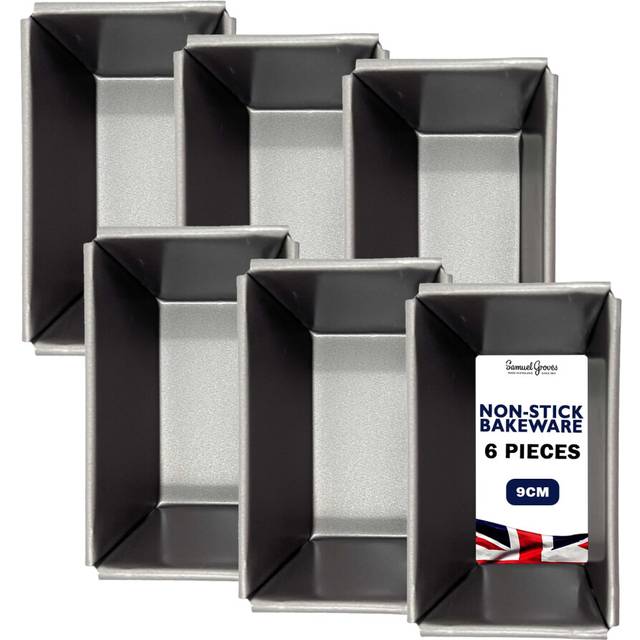 6 x Non-Stick Mini Loaf Pan (9cm)