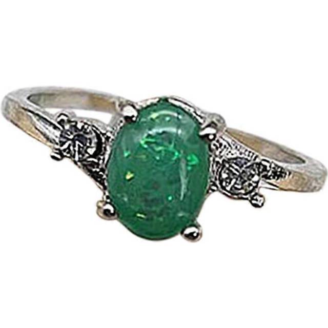 (6, Green) 2025 New Upgraded White Fire Opal Ring for Women Wedding Party Silver Rings Jewelry Size 6-10 - Blue (XL)