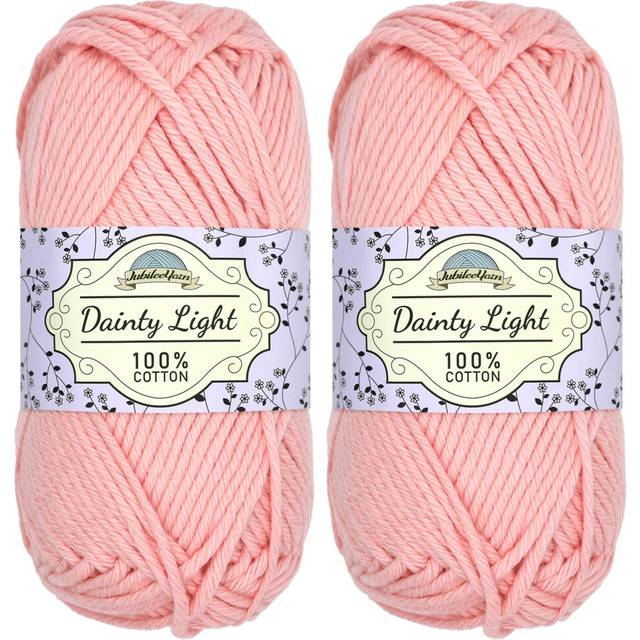 JubileeYarn Dainty Light Yarn - Worsted Weight Cotton - 100g/Skein - 501 Peach - 2 Skeins