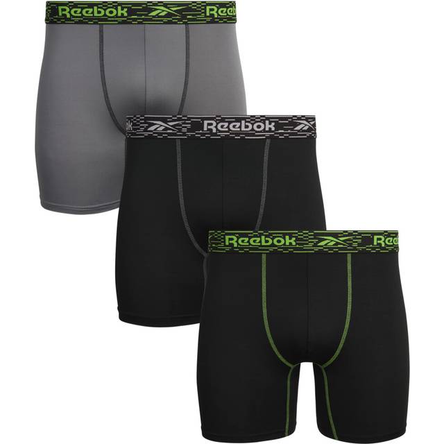 Reebok Men's 3 Pack Performance Quick Dry Moisture Wicking Boxer Brief