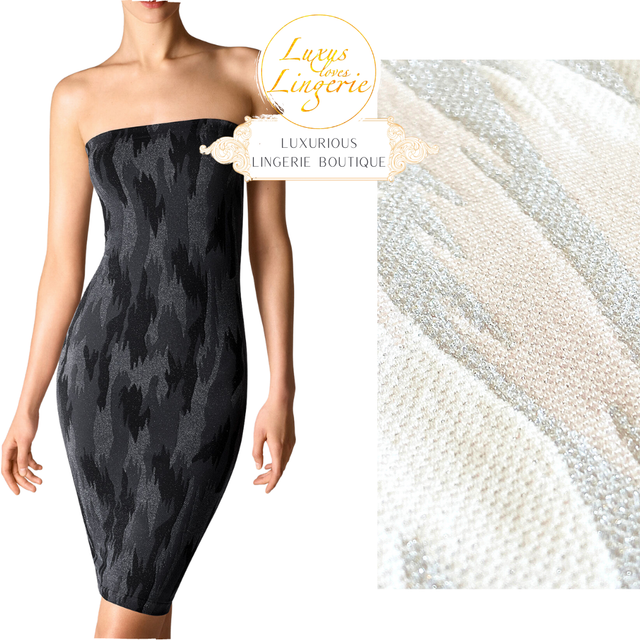 Camouflage dress by wolford xs pale rose white tube dress glitter shine
