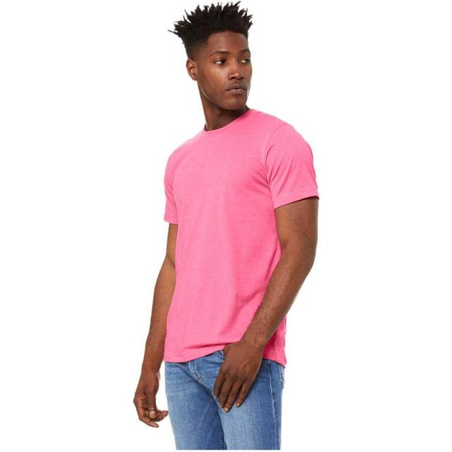 BELLA + CANVAS Unisex CVC Jersey Tee S Heather Charity Pink