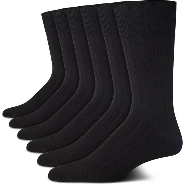 Calvin Klein Men's Dress Socks - 6 Pack Patterned Crew Socks  Size 7-1