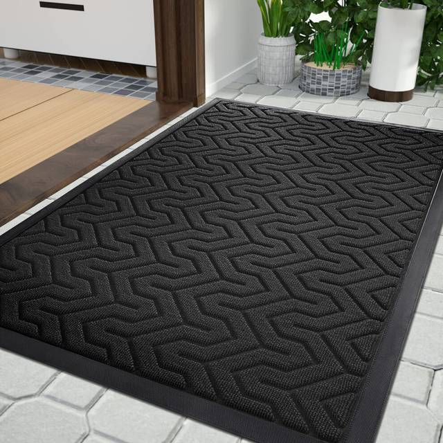 Yimobra Door Mats, Heavy Duty Water Absorbent Mud Resistant Easy Clean Entry Outdoor Mat,Non Slip Backing, Exterior Mats for Outside Patio Porch