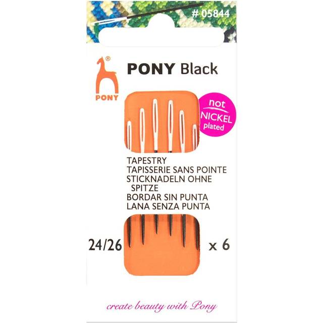 Hand sewing needles: tapestry: black with white eye: sizes 24-26