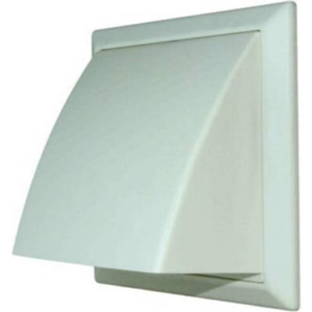 Domus Cowled Extractor Fan Grille with Damper 100mm / 4 Inch (White)