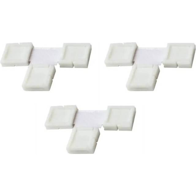 Robus RVA48T-CONN Vegas Easy Clip T Connector for 4.8W 12V IP20 Single Colour LED Strip Light (Pack of 3)