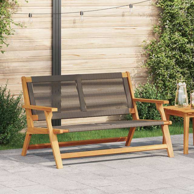 Utomhusbänk Grå 76x122x73 cm Solid Akaciaträ