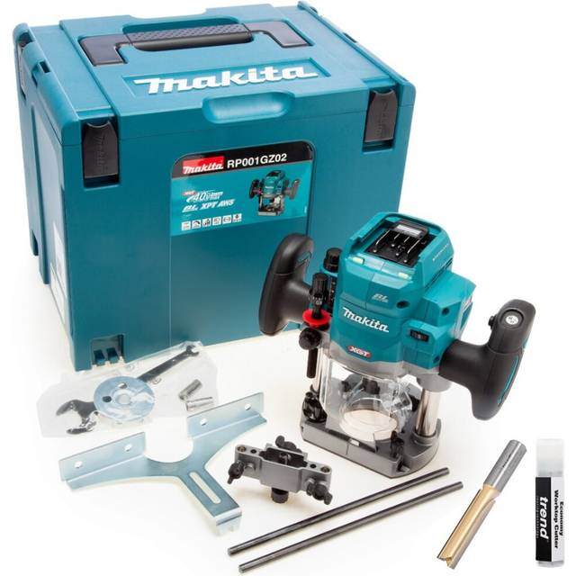 Makita RP001GZ02 40V XGT Brushless 1/2'' Plunge Router 12mm Bare + Trend Cutter
