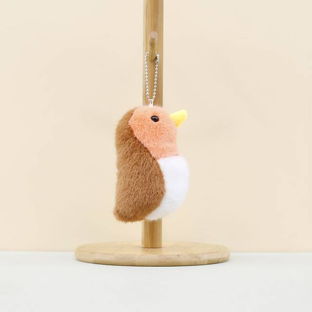 (Brown Bird) Small Whimsical Bird Plush Keychain With Soft Pp Cotton For Adorable Accessories