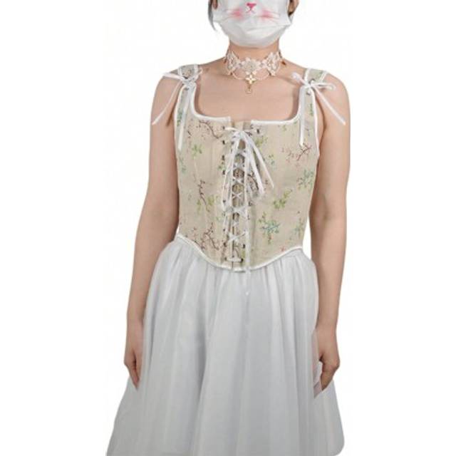 SHEIN Women Corset Camisole Vintage Sleeveless Flower Lacing Slim Fit Tops For Party Club