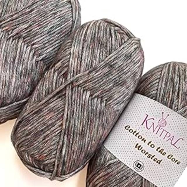 Cotton to The Core Worsted Weight, Crochet,Heatherred, 3 597m/300g
