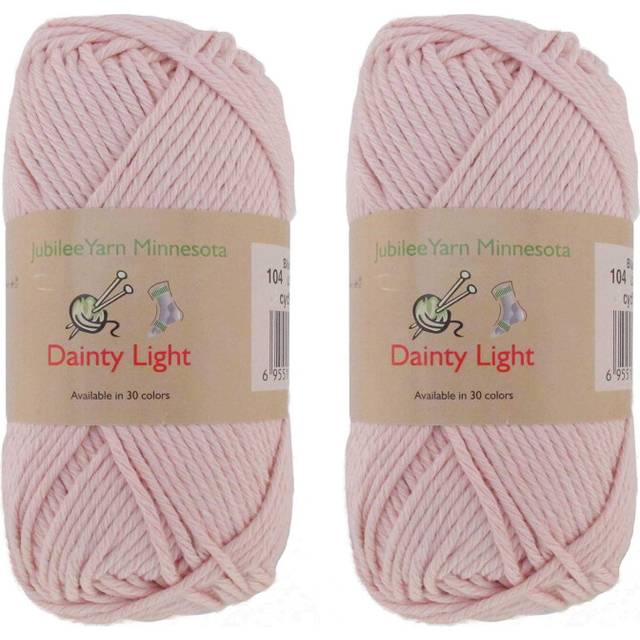 JubileeYarn Dainty Light Yarn - Worsted Weight Cotton - 100g/Skein - 104 Blushed Peach - 2 Skeins
