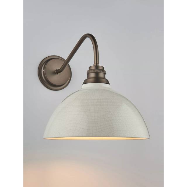 John Lewis Bourton Crackle Ceramic Wall Light, White