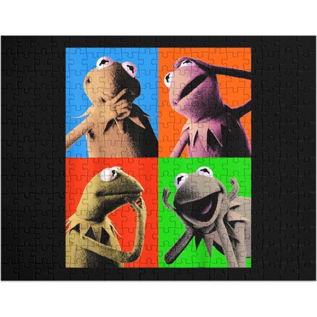 (The Muppets Kermit The Frog Pop Art=9122) Jigsaw Puzzle Wooden 300-Piece for Adults Kids Seniors- Home Decor Family Activity Game Wall Art 38x26cm /