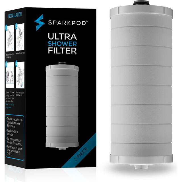 SparkPod Ultra Shower Filter Cartridge  High Output Shower Head Filter Cartridge Replacement  Unique Filtration Method Removes