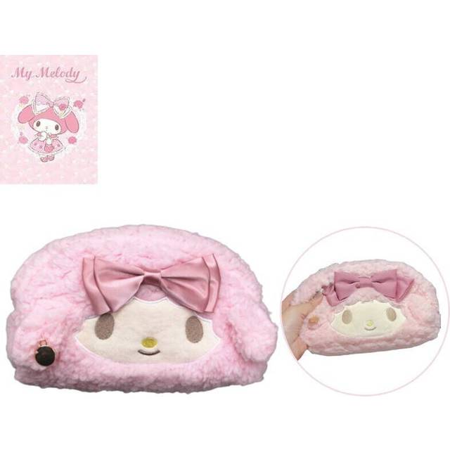 Sanrio Melody Plush Pencil Case Girl Cartoon Makeup Bag Anime Cosmetic  Case