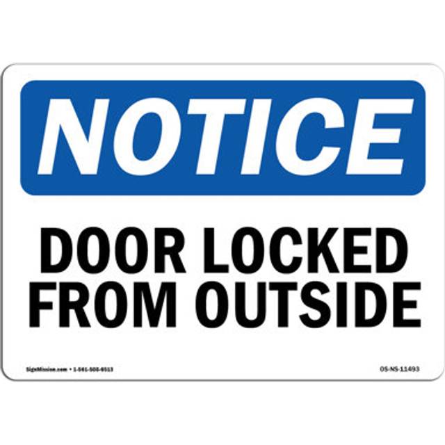 SignMission OS-NS-A-710-V-11817 7 x 10 in. OSHA Notice Sign - Emergency Exit Only Do Not Use