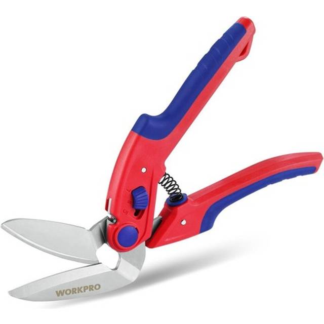 250mm Heavy Duty Scissors, Multi-Purpose Angled Scissors, Serrated Blade Carpet Cutter, Spring Loaded Stainless Steel Shears for Fabrics, Leather,