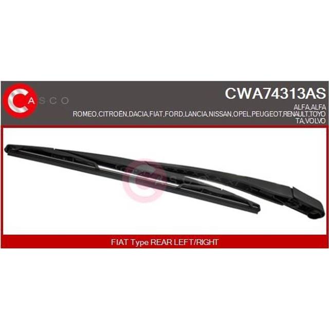 CASCO Torkararm CWA74313AS Bak för vänster-/högerstyrd PEUGEOT: Partner III Skåpbil, 307 Hatchback, 307 Kombi, VOLVO: XC60 I, XC90 I, RENAULT: CLIO 3