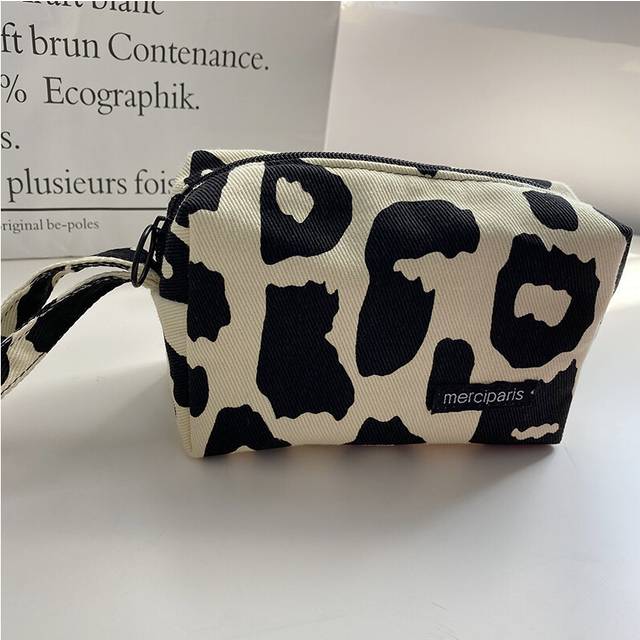(StyleC, L) Grid Chess Leopard Print Pencil Case Large Capacity Stationery Storage Bag