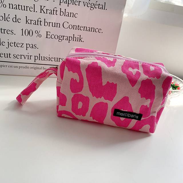 (StyleB, L) Grid Chess Leopard Print Pencil Case Large Capacity Stationery Storage Bag