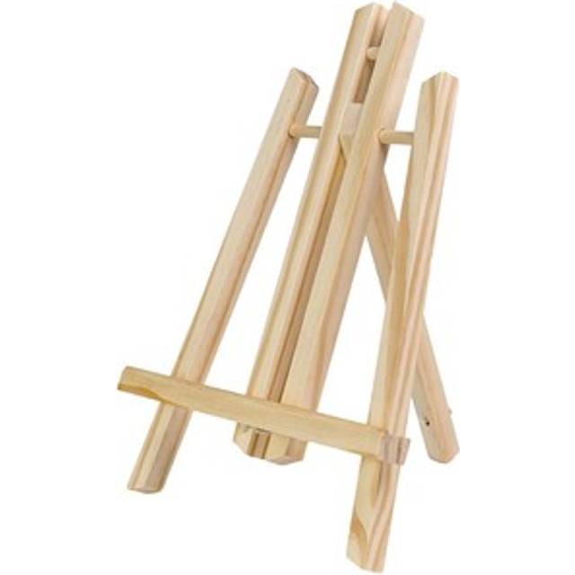 Intirilife Table easel beech wood Foldable picture holder Photo stand Three-legged sitting easel